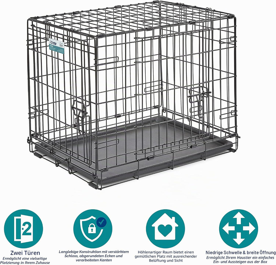 MidWest Homes for Pets iCrate Modell 1524 Hundebox, ca. 61 cm lang, mit Doppeltür, auslaufsicherer B