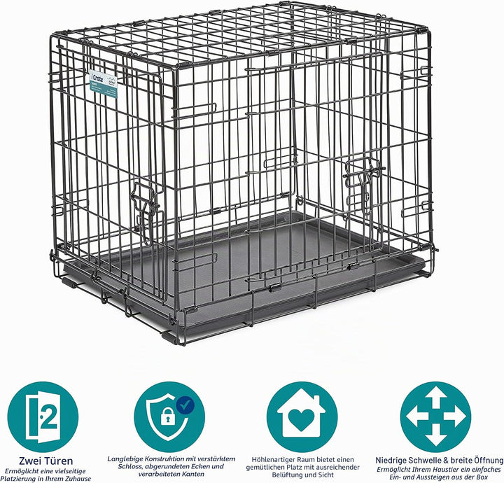 MidWest Homes for Pets iCrate Modell 1524 Hundebox, ca. 61 cm lang, mit Doppeltür, auslaufsicherer B