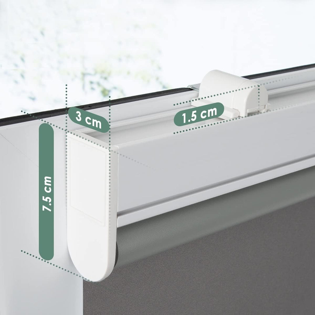 HOMEDEMO M100 Elektrische Rollos Verdunkelungsrollo mit Motor & Fernbedienung, Dunkelgrau 45x100cm,