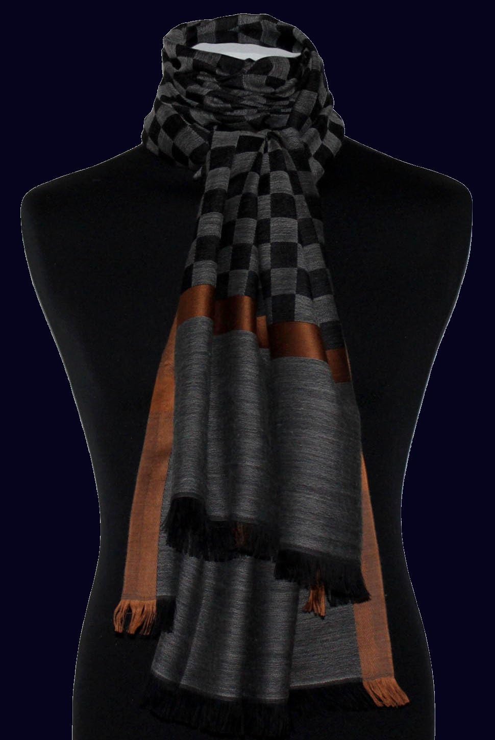 Lorenzo Cana Damenschal Schaltuch 70 cm x 180 cm Stola Pashmina Schal, 50% Kaschmir 40% Baumwolle 10