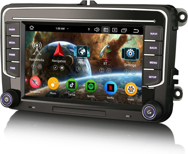 Acht-Kern 4GB+64GB Android 14 DAB+ Autoradio Für VW Golf 5 Golf 6 Passat Tiguan Touran Skoda SEAT mi