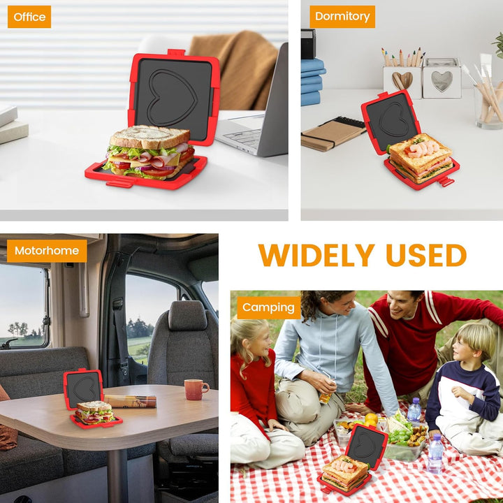 Sandwichmaker Mikrowelle, Breakfast Sandwich Maker Presse 3 Minuten-Grillpfanne, PTFE Antihaftbeschi