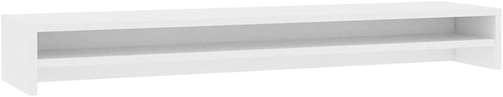 BaraSh Monitorständer Weiss 100x24x13 cm Holzwerkstoff BildschirmstäNder Bildschirm Oberes Rega Moni