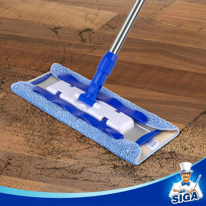 MR.SIGA Mikrofasertücher für Professionelle Wischmop, 3 Wiederverwendbaren Mikrofasertücher Blau, Bl