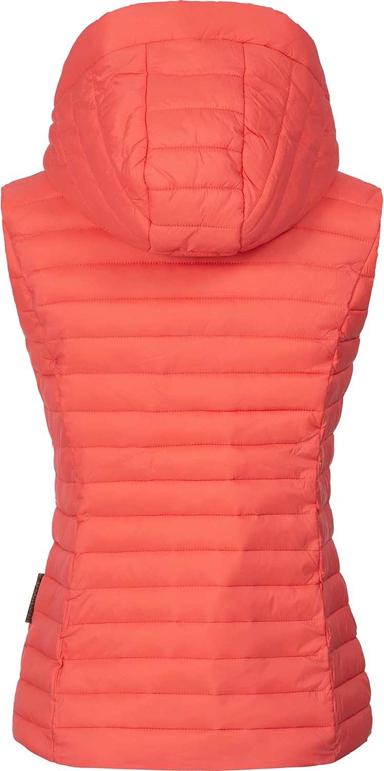 Navahoo Damen Übergangsjacke leichte Steppweste mit Abnehmbarer Kapuze Shadaa XS-3XL XS Coral, XS Co