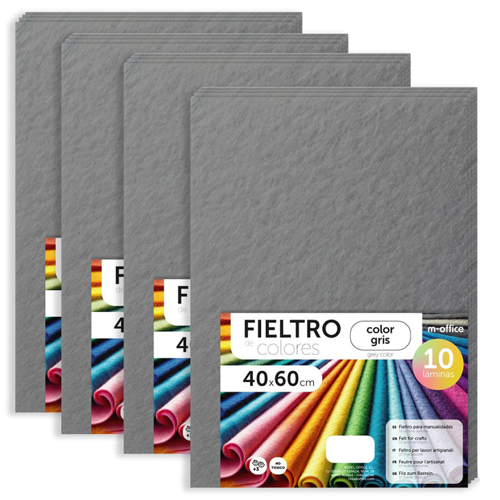 m-office Bastelfilz für DIY-Projekte, Filzplatten in bunten Farben, Weich und Flexibel, Material für