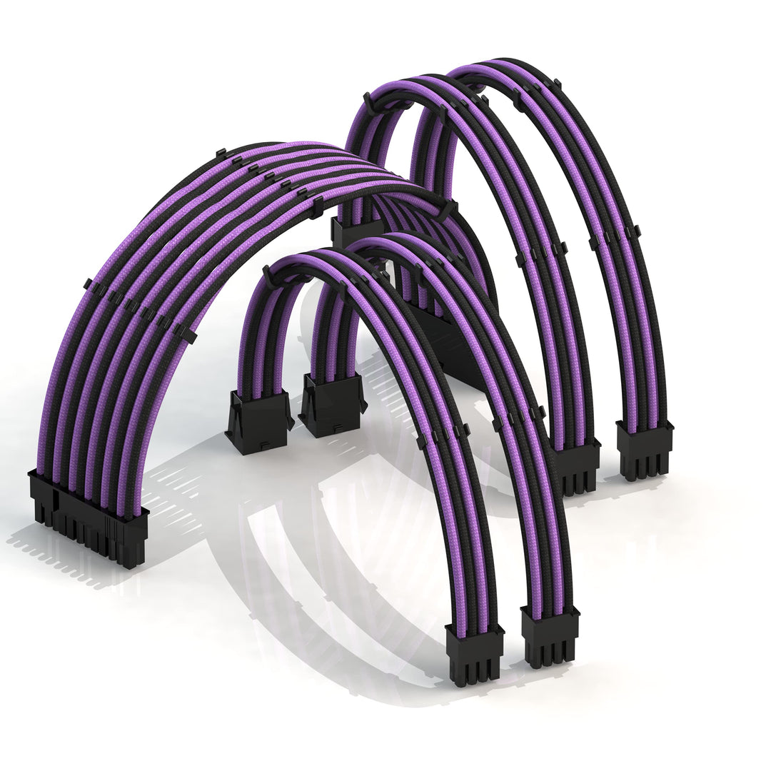 LINKUP - AVA 30cm PSU Kabelverlängerung Ummantelt GPU Nach Mass PC Stromversorgung mit Kamm-Kit┃1x 2