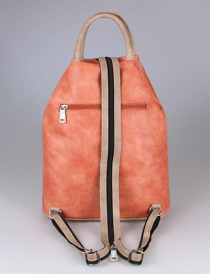 OBC Damen Rucksack Tasche Schultertasche Leder Optik Daypack Backpack Handtasche Tagesrucksack Cityr