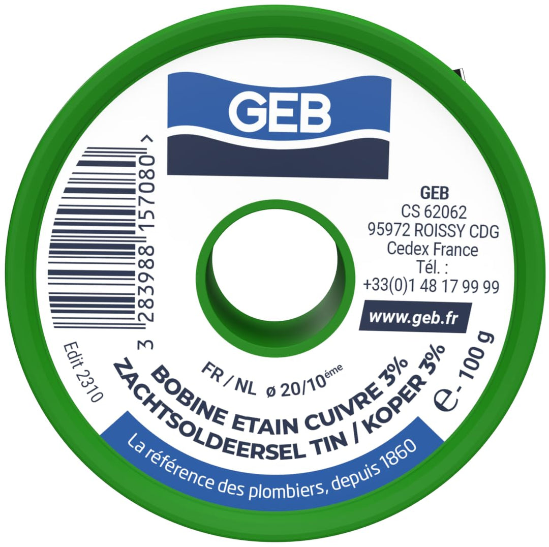 GEB - Schweissmaterial – Spule Lötzinn / 3% Kupfer Ø 2 mm – 100 g