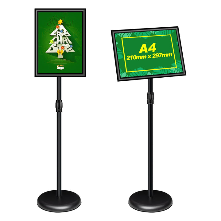 Mutualsign Infoständer A4 Aluminium Plakatständer Höhenverstellbar Posterständer Informationsständer