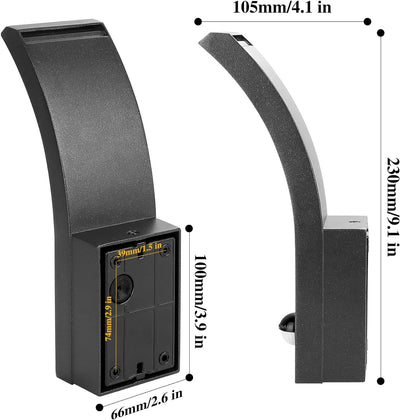 HLFVLITE Led Wandleuchte Innen Aussen mit Bewegungsmelder, 9W Aussenlampe Alumniumguss Anthrazit mod