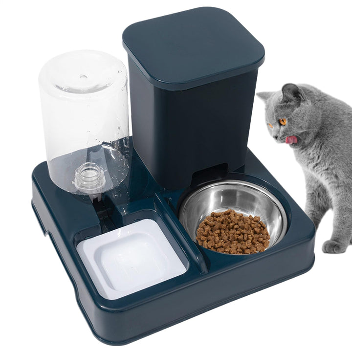 Automatischer Hundefutterautomat,Katzenfutterautomat Mit Trinknapf Für Innenbereich - Futter- Und Wa
