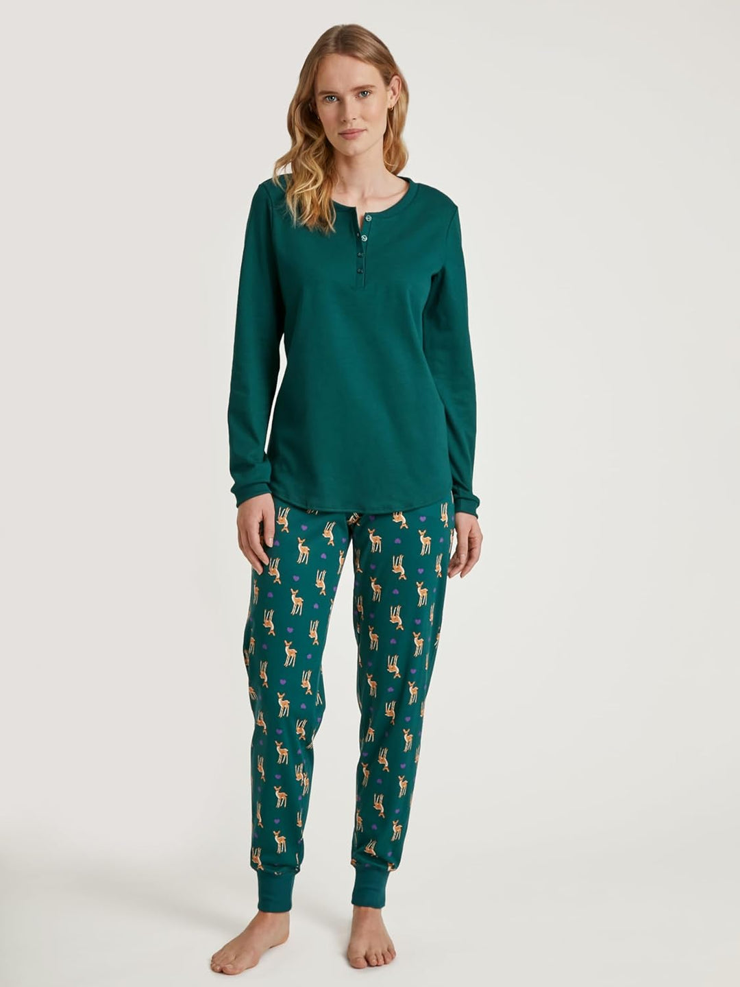 CALIDA Favourites Langarmshirt Damen, aus 100% Baumwolle 32-34 Ponterosa Pine, 32-34 Ponterosa Pine