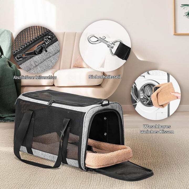 Petsfit Transportbox Katze Hundebox Auto Katzentransportbox Transportbox Hund - Faltbare Tragetasche
