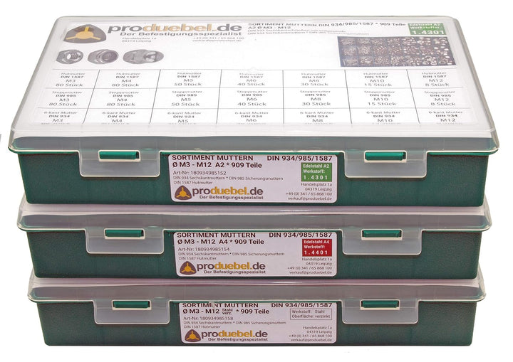 Grosses Schrauben-Sortiment DIN 912 Zylinderkopf M4/M5/M6/M8 Stahl verzinkt 8.8 (DIN912+934+985+125+