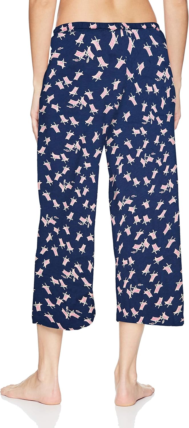 HUE Damen Printed Knit Capri Pajama Sleep Pant Pyjamahose L Mittelalterlicher Strandkorb, L Mittelal