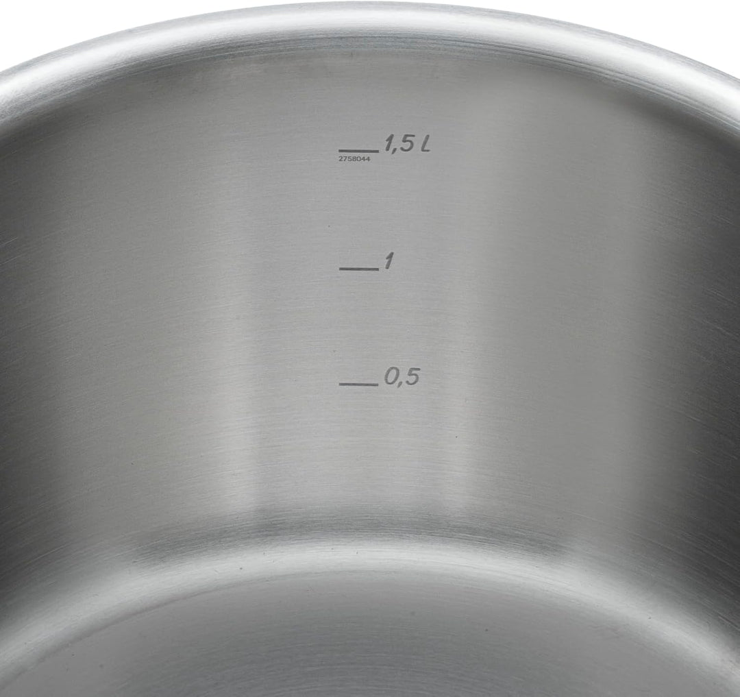 WMF Function 4 Advanced Kochtopf klein 16cm, Glasdeckel, Bratentopf Induktion 1,4l, Cromargan Edelst