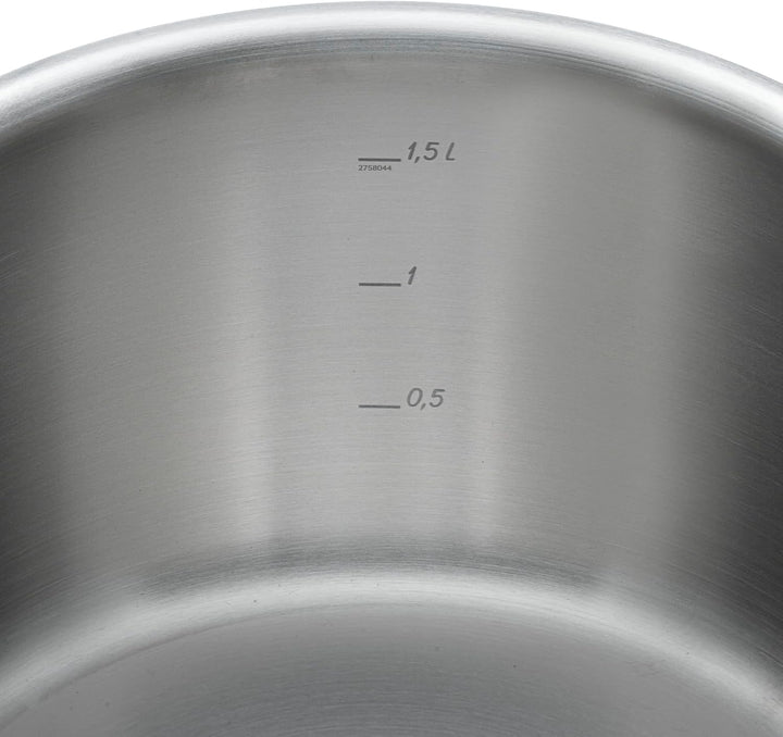 WMF Function 4 Advanced Kochtopf klein 16cm, Glasdeckel, Bratentopf Induktion 1,4l, Cromargan Edelst