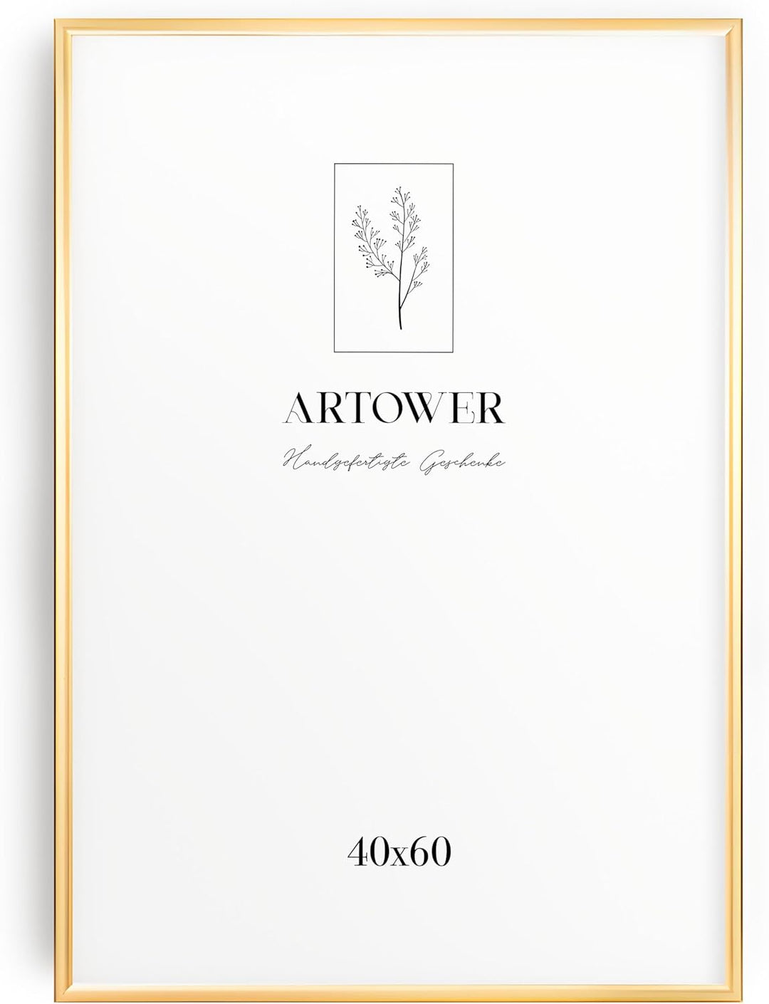 Artower® Bilderrahmen Gold Metall Dünner Rahmen für 40x60 cm | Posterrahmen Gross Collage | Picture