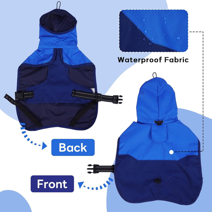 Regenjacke Hund, Wasserdicht Hundejacke Regenjacke Verstellbarer Hunde Regenschutz Hunde-Cape-Regenm