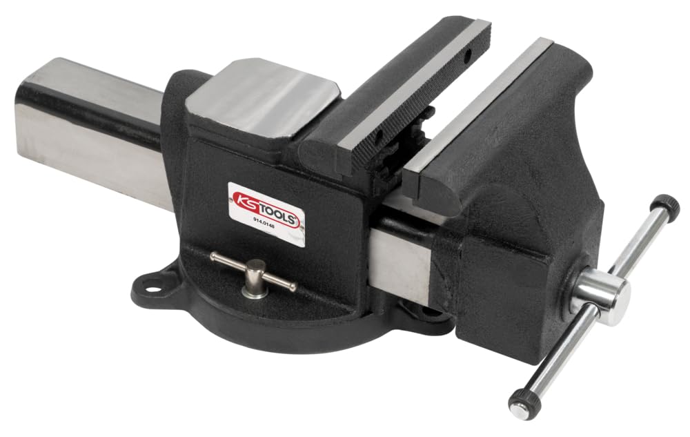 KS Tools 914.0148 Schraubstock mit Parallelbacken, 200 mm, weiss