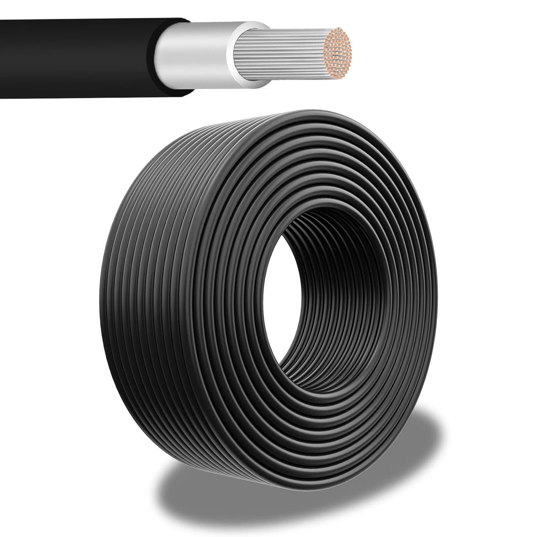 Solarkabel 6mm² Schwarz - 20m - UV-beständig, flexibel, Photovoltaik, PV Kabel, Solar Anschlusskabel