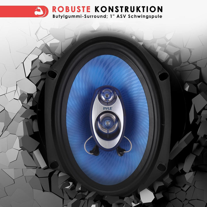 Pyle Auto Lautsprecher 6x8 Zoll 3 Wege Set 360W - Einbaulautsprecher Auto Kfz Lautsprecher mit Hocht
