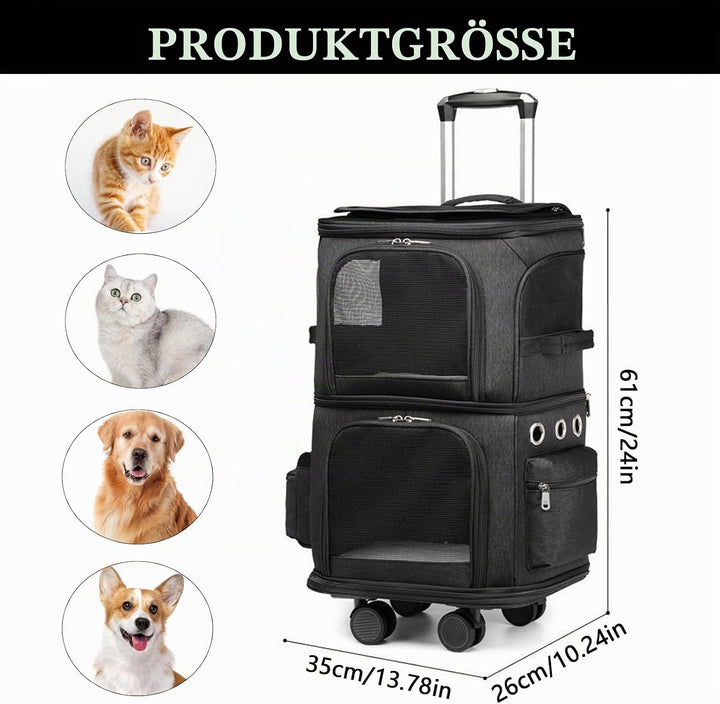 Katzenrucksack, Katzentrager Rucksack mit Zwei Fächern Haustier Hunde Katzen Rucksack Raumkapsel mit