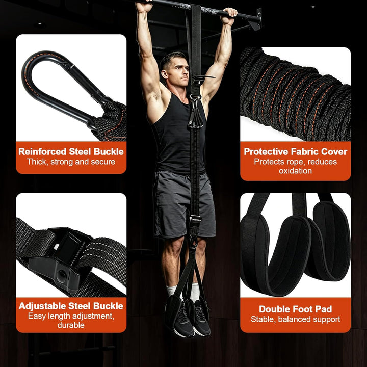 Klimmzug Bänder Set, Klimmzughilfe 75-300lbs mit Verstellbarem Widerstand und Höhe, Pull Up Band für