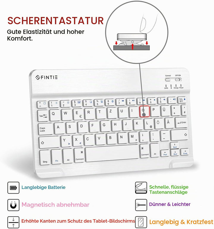 Fintie Tastatur Hülle für iPad 9.7 2018 (6. Generation), Soft TPU Rückseite Gehäuse Keyboard Case mi