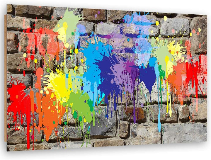 Wanddeko abstrakt Kunst modern Bilder für Wohnung mehrfarbig 100x70 cm M14505 100x70 cm, M14505 100x