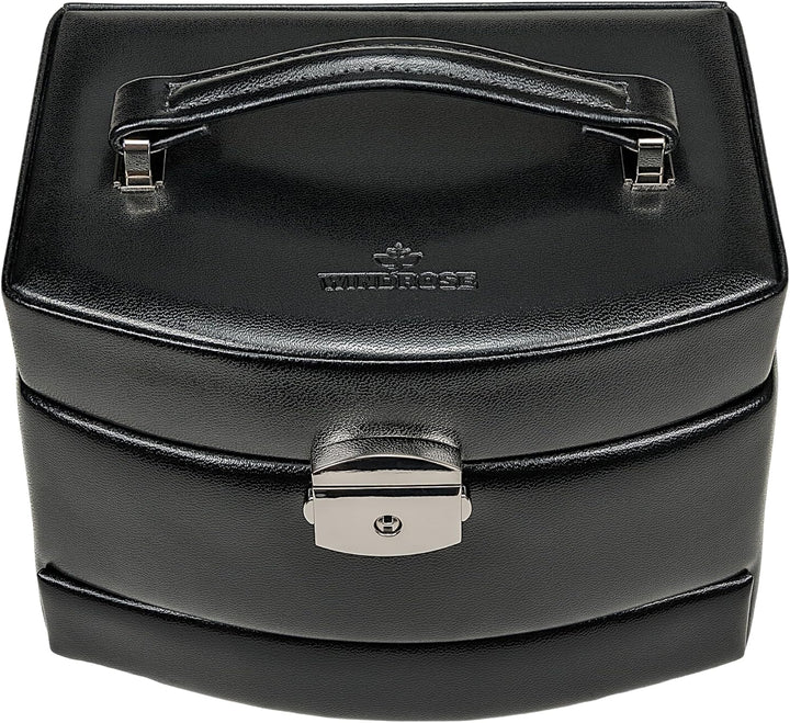 Windrose Merino Schmuckkoffer 17 cm Schwarz (Black), Schwarz (Black)
