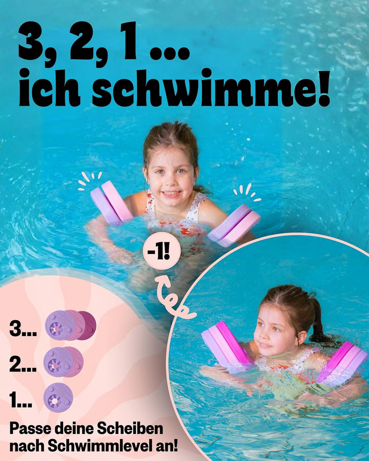 I TÜV geprüfte Schwimmlernhilfe für Kinder 1–8 Jahre I Sicherer Auftrieb ohne Luftverlust I Sofort e