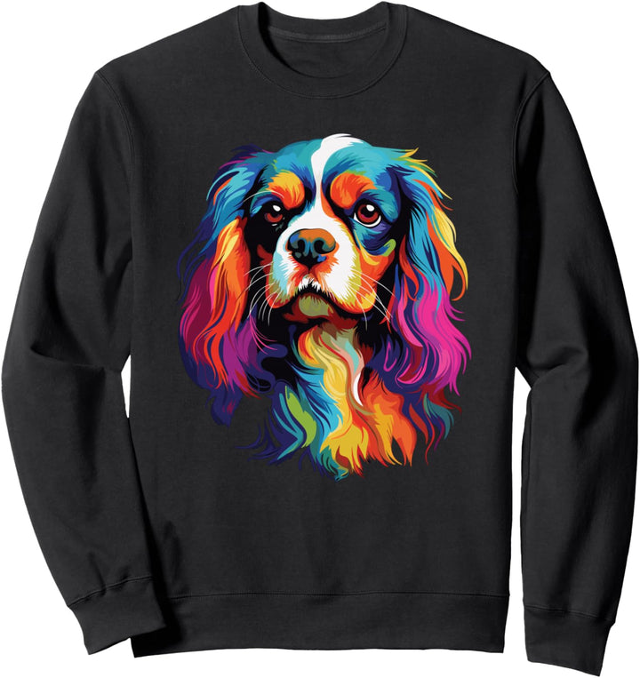 Wasserfarben Farbenfroher Cavalier King Charles Spaniel Sweatshirt