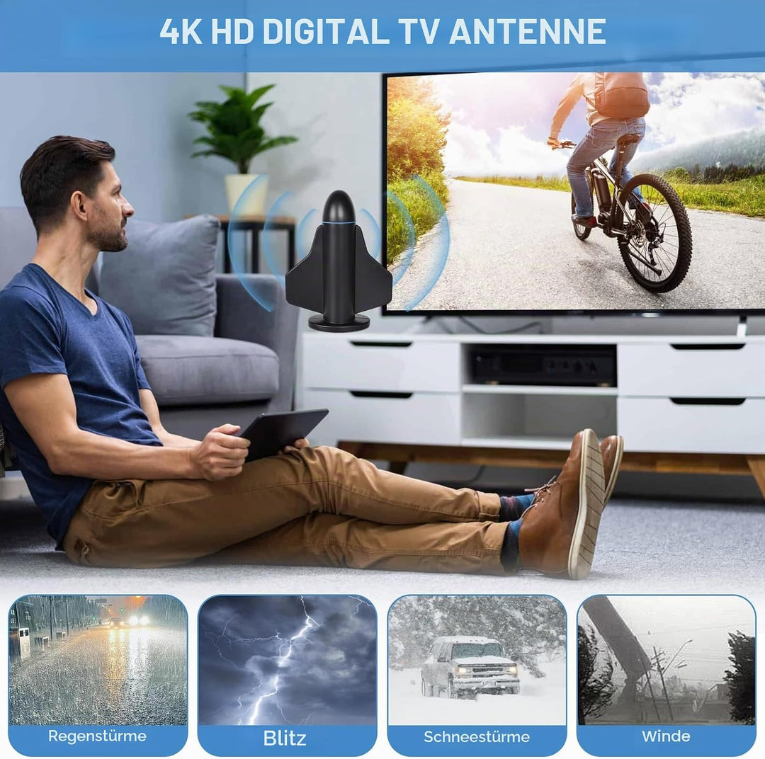 DVB-T/DVBT2 Antenne, 4K 1080P Digitale TV-Antenne, leistungsstarke HDTV-Antenne für den Innen- und A