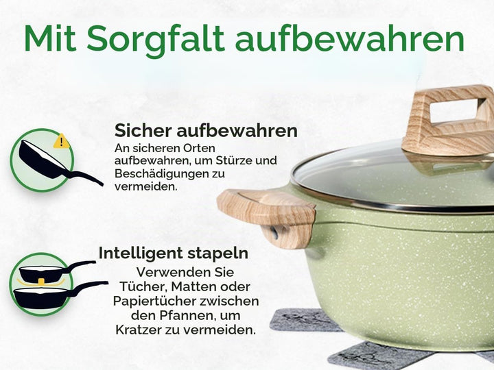 JUST PERFECTO Induktions Töpfe Set 15 pcs - Pfannenset mit deckel - Induktions Töpfe Set - töpfe &amp; p