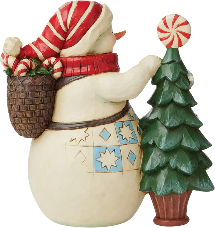 Enesco Jim Shore Schneemann mit Zuckerstange, Baumhalle Mark Exklusive süsse Weihnachtstraditionen