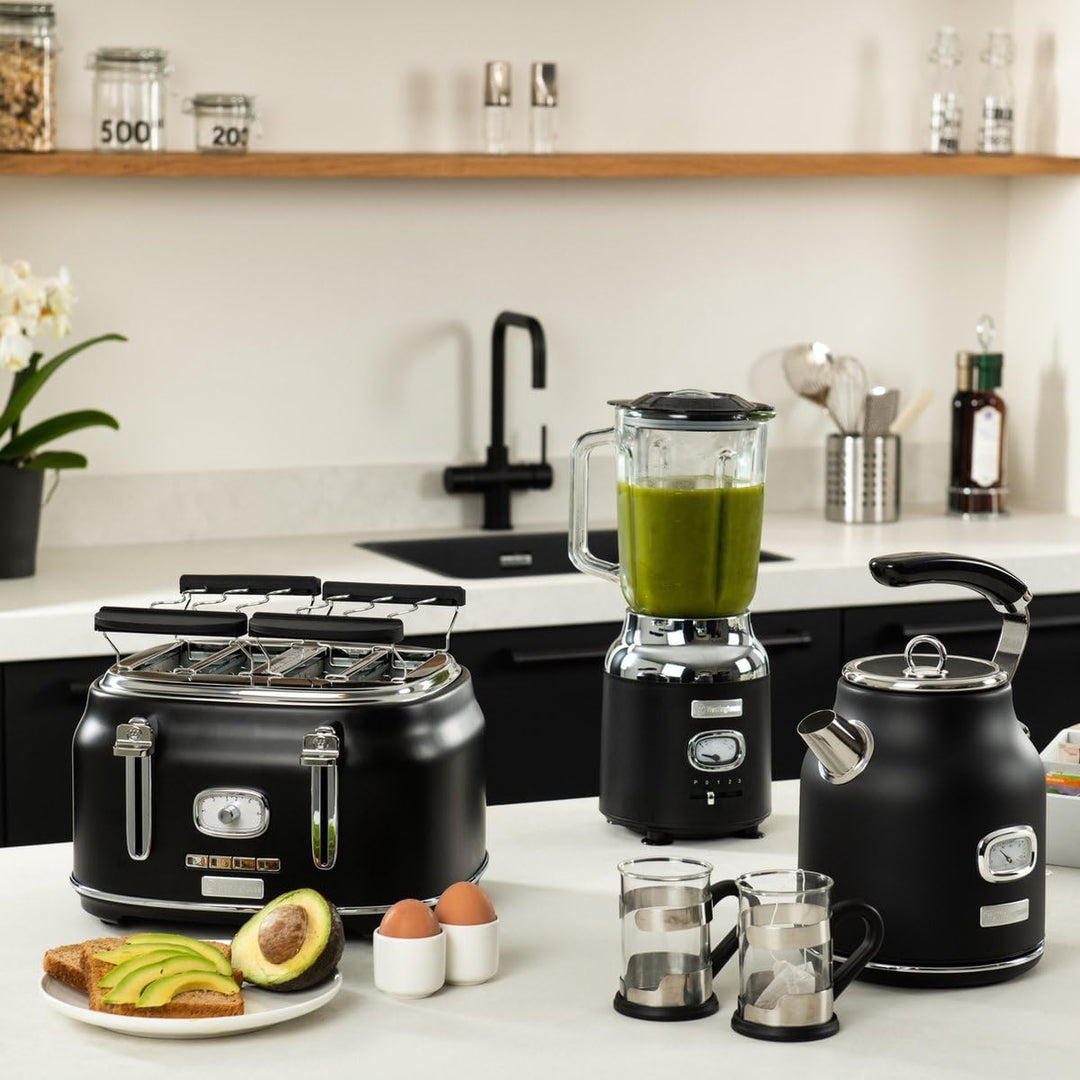 Westinghouse Retro-Wasserkocher, 1,7 L, elektrischer Wasserkocher, BPA-frei, mit Kalkfilter, 2200 W,