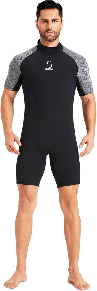 Neoprenanzug Damen Rückenreissverschluss Kurzer Neoprenanzug Herren 3mm Neopren Kurzarm Neoprenanzug