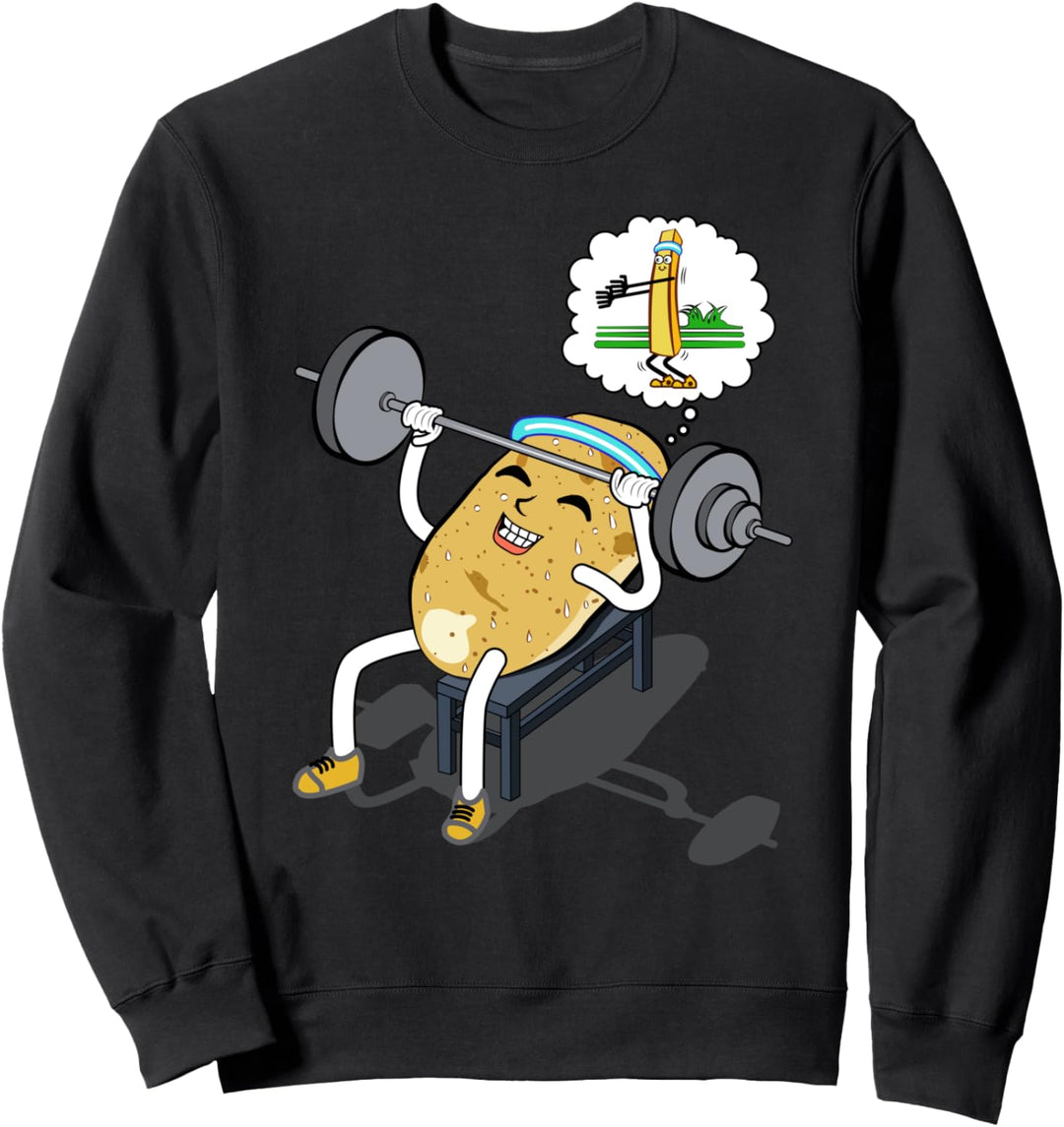 Funny Kartoffel Fitness Pumpernickel Hantelbank Langhantel Sweatshirt