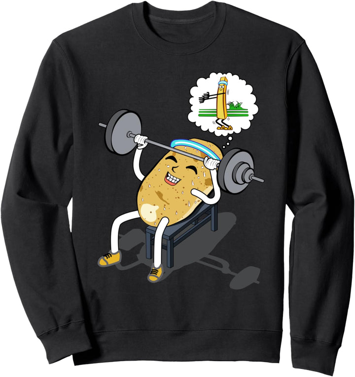 Funny Kartoffel Fitness Pumpernickel Hantelbank Langhantel Sweatshirt