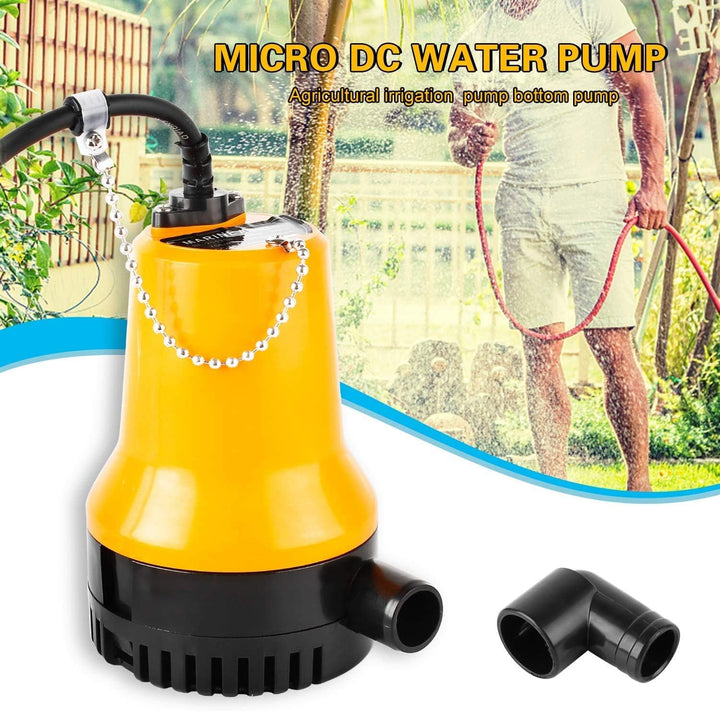 everfarel Tauchpumpe Wasserpumpe DC 12V 60W 3600L/H für Teich Boot mit 1.3m Kabel