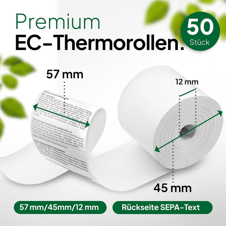 coreless - 50x EC-Thermorollen - EC-Rolle mit Sepa Aufdruck - kernlose Kassenrollen ohne Plastikmüll