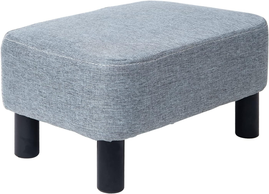 IBUYKE Kleiner Fusshocker, Hocker aus Leinenstoff, rechteckiger Ottoman mit gepolstertem Sitz, Kiefe