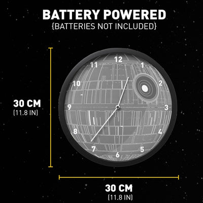 Paladone Star Wars leuchtende Wanduhr im Dunkeln - Todesstern Beleuchtung Dekoration - Enthält Wanda