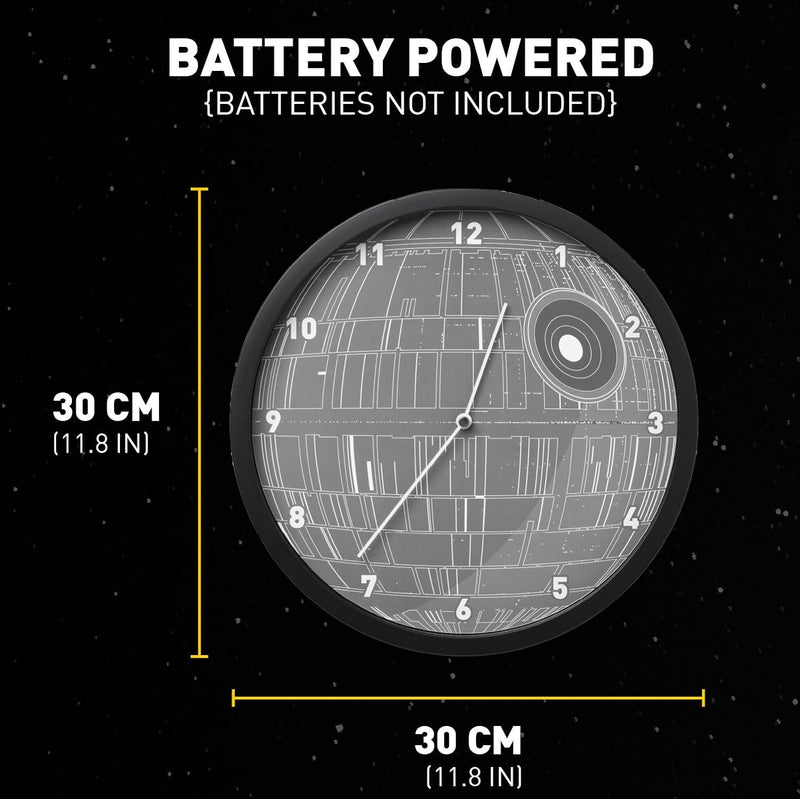 Paladone Star Wars leuchtende Wanduhr im Dunkeln - Todesstern Beleuchtung Dekoration - Enthält Wanda