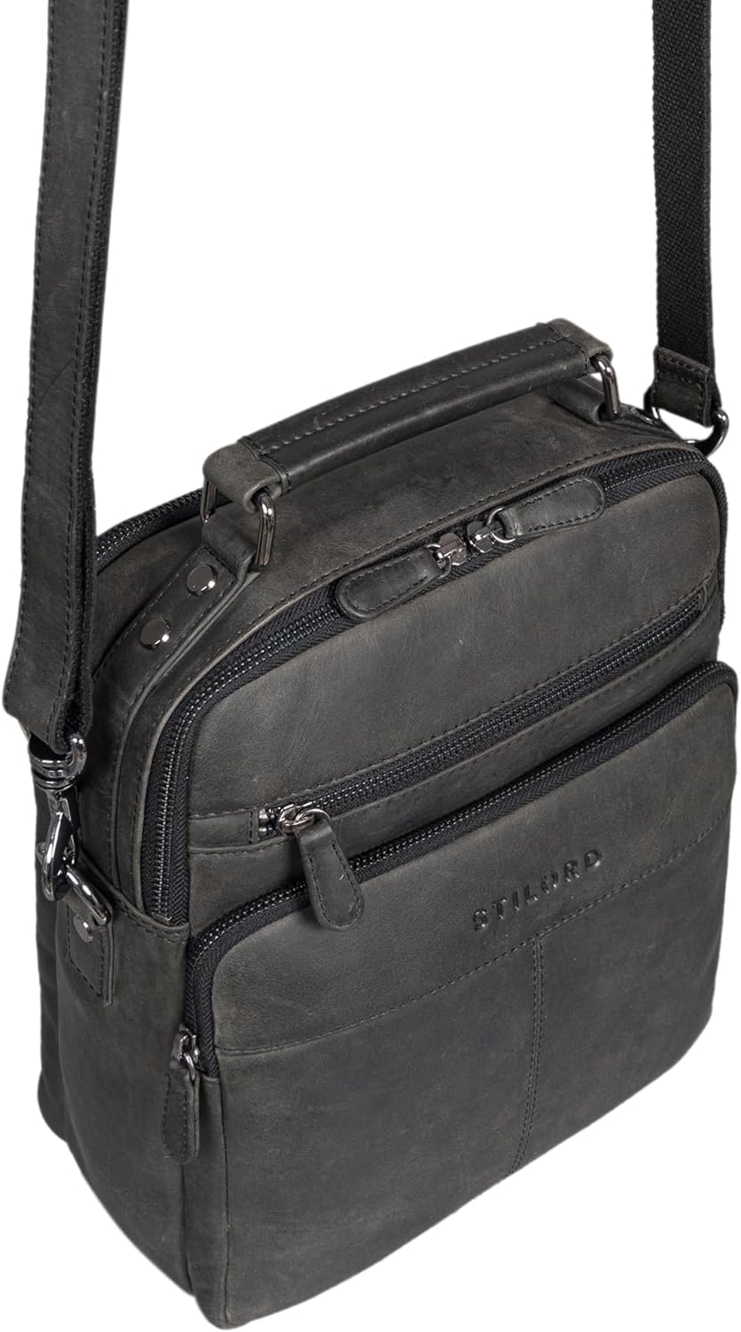 STILORD 'Joe' Modische Herrentasche zum Umhängen aus Leder Schultertasche Männer Umhängetasche Echtl