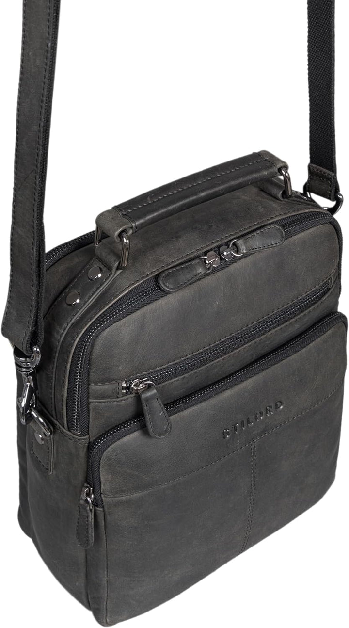STILORD 'Joe' Modische Herrentasche zum Umhängen aus Leder Schultertasche Männer Umhängetasche Echtl