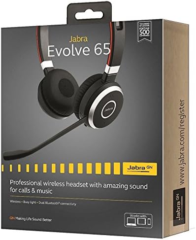 Jabra Evolve 65 Wireless Stereo On-Ear Headset – Microsoft zertifizierte Kopfhörer mit langer Akkula