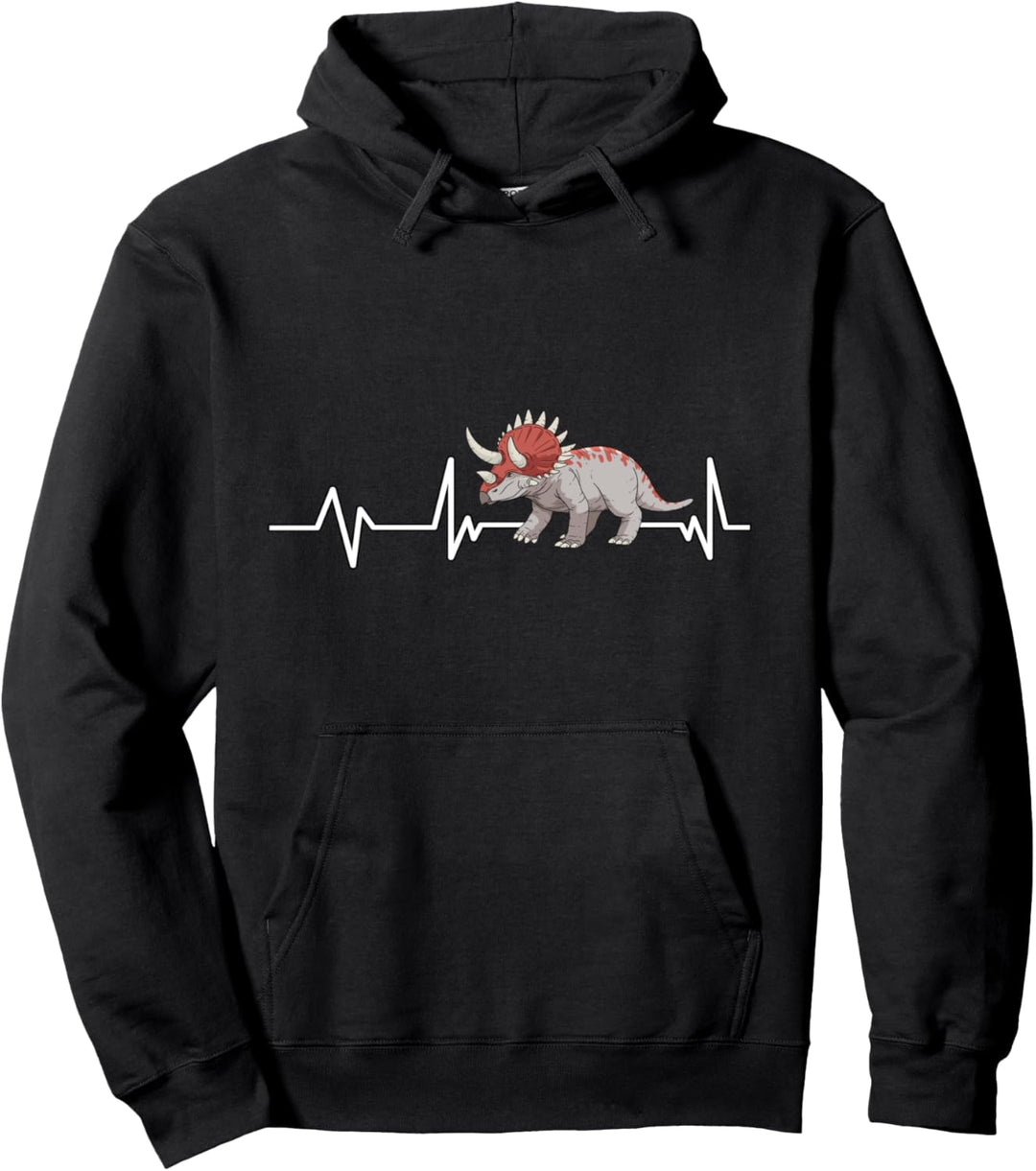 Triceratops Herzschlag Dino Dinosaurier Geschenk Triceratops Pullover Hoodie